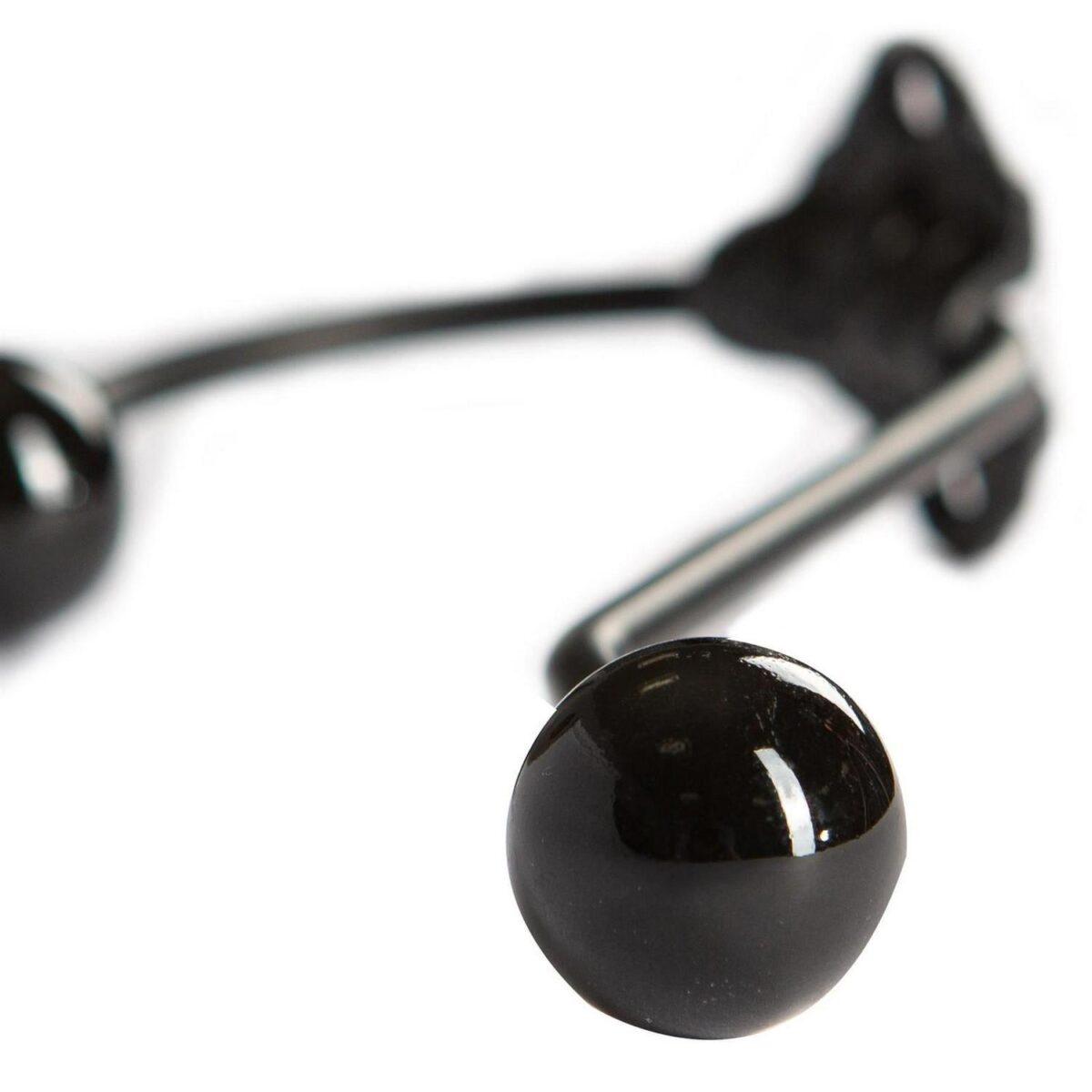 10x Ceramic Ball Hat and Coat Hook Cast Iron Vintage Style W50mm x H180mm Black - Image 2