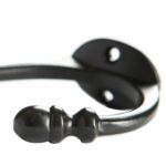 10x Ceramic Flower Hat and Coat Hook Cast Iron Vintage Style W30mm x H140mm Black - Image 2