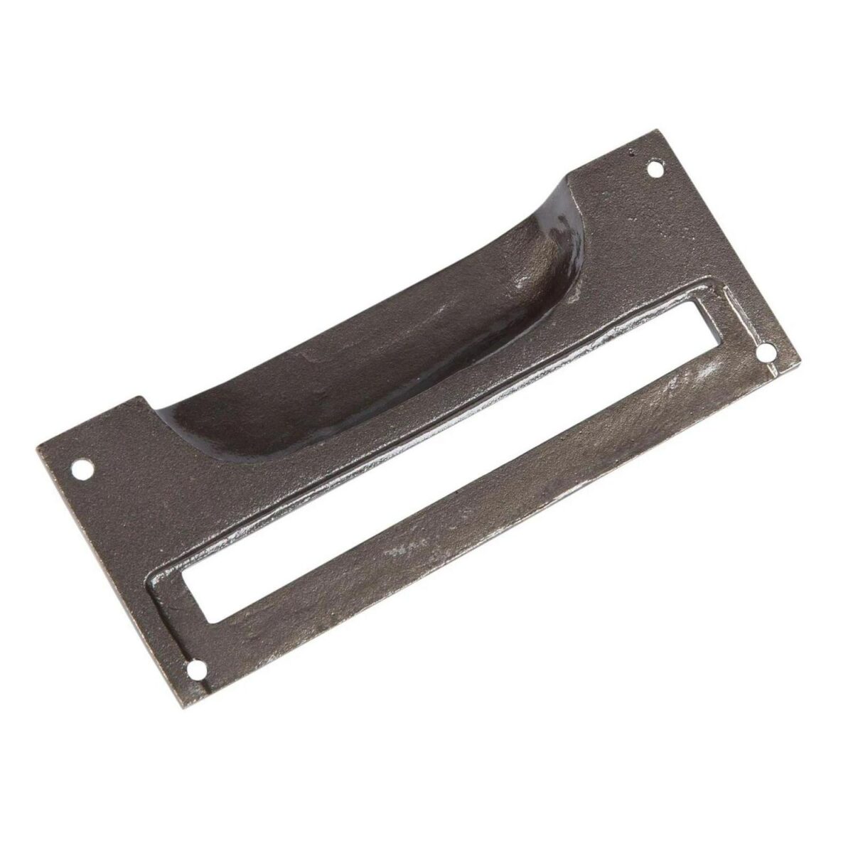 10x Filing Cabinet Cup Handle with Card Frame Cast Iron 130mm x 50mm Raw - Image 2