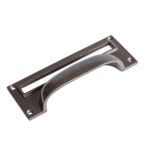 10x Filing Cabinet Cup Handle with Card Frame Cast Iron 130mm x 50mm Raw - Image 3