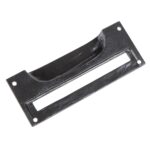 10x Filing Cabinet Cup Handle with Card Frame Cast Iron 130mm x 50mm Black - Image 2