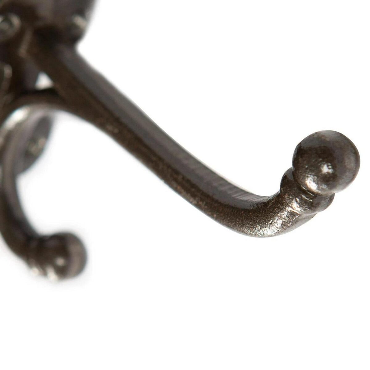 10x Flat Top Ball End Hat and Coat Hook Cast Iron Vintage Style W35mm x H85mm Raw - Image 2