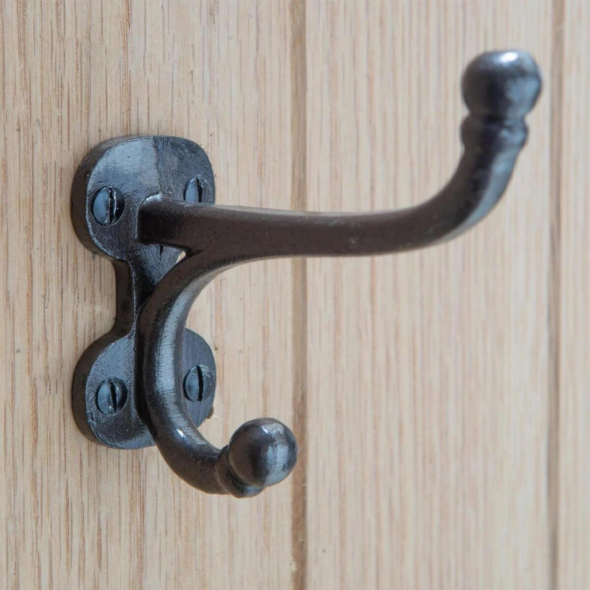 10x Flat Top Ball End Hat and Coat Hook Cast Iron Vintage Style W35mm x H85mm Raw - Image 7