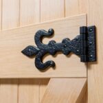 10x Fleur De Lis T-Hinge Cast Iron Antique Cupboard Door Hinges W235mm Black - Image 6