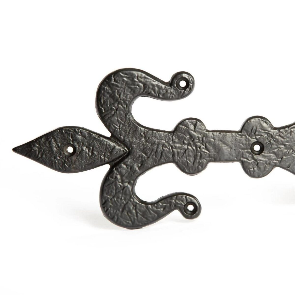 10x Fleur De Lis T-Hinge Cast Iron Antique Cupboard Door Hinges W235mm Black - Image 3