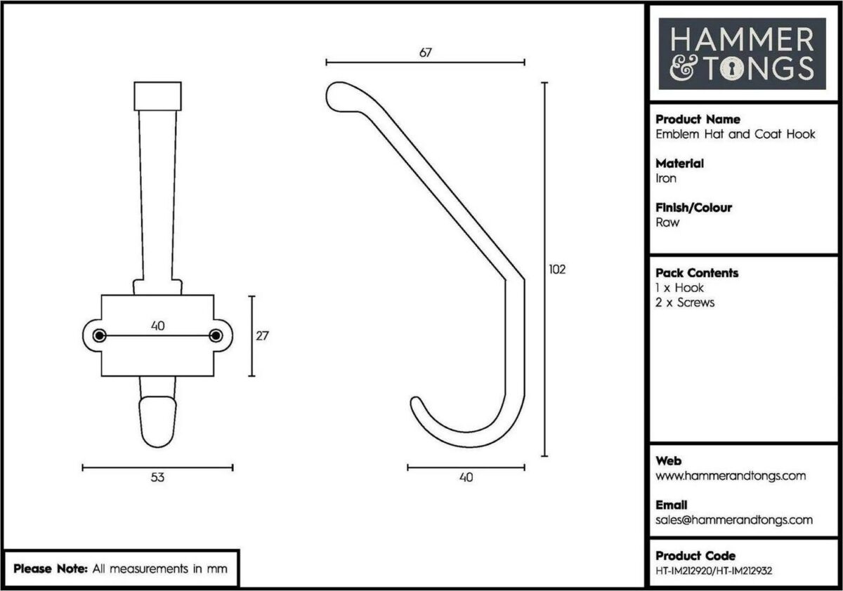 10x Great North of England Railway Double Wall Hook Cast Iron W53mm x H101mm - Image 5