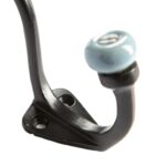 10x Grey Ceramic Ball Hat and Coat Hook Cast Iron Vintage W30mm x H105mm Black - Image 3