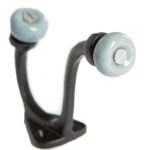 10x Grey Ceramic Ball Hat and Coat Hook Cast Iron Vintage W30mm x H105mm Black - Image 2