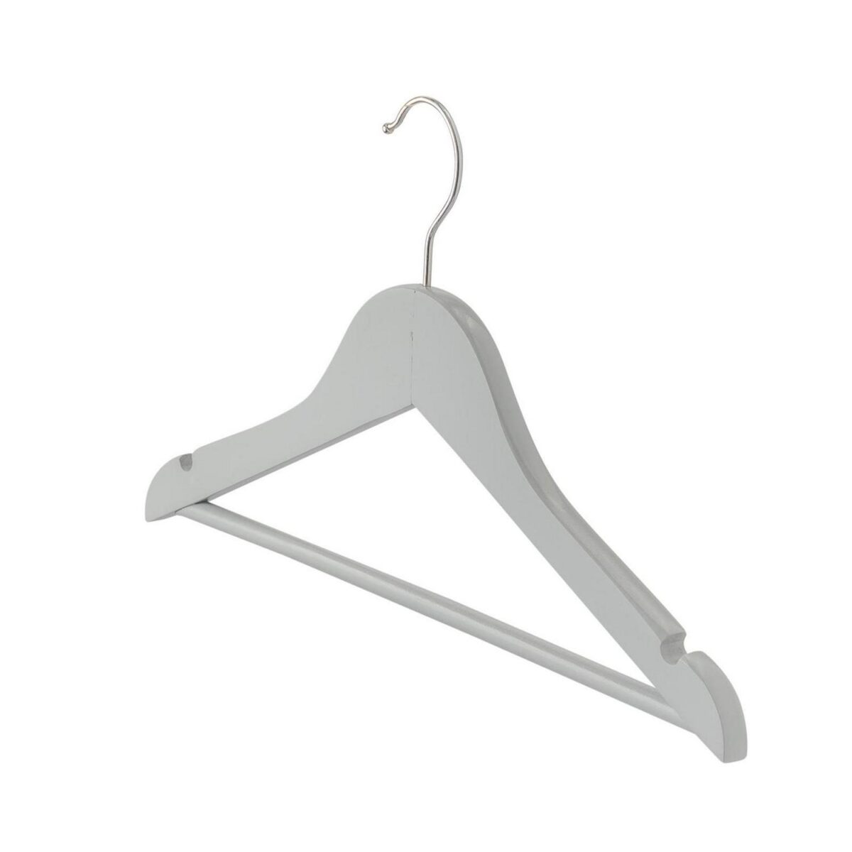 10x Grey Wooden Kid's Hangers Baby Children Coat Clothes Hanger Trouser Bar - Image 4