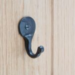 10x Hammered Round Plate Single Hook Cast Iron Style W25mm x H45mm Black - Image 7