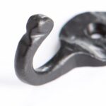 10x Hammered Round Plate Single Hook Cast Iron Style W25mm x H45mm Black - Image 3