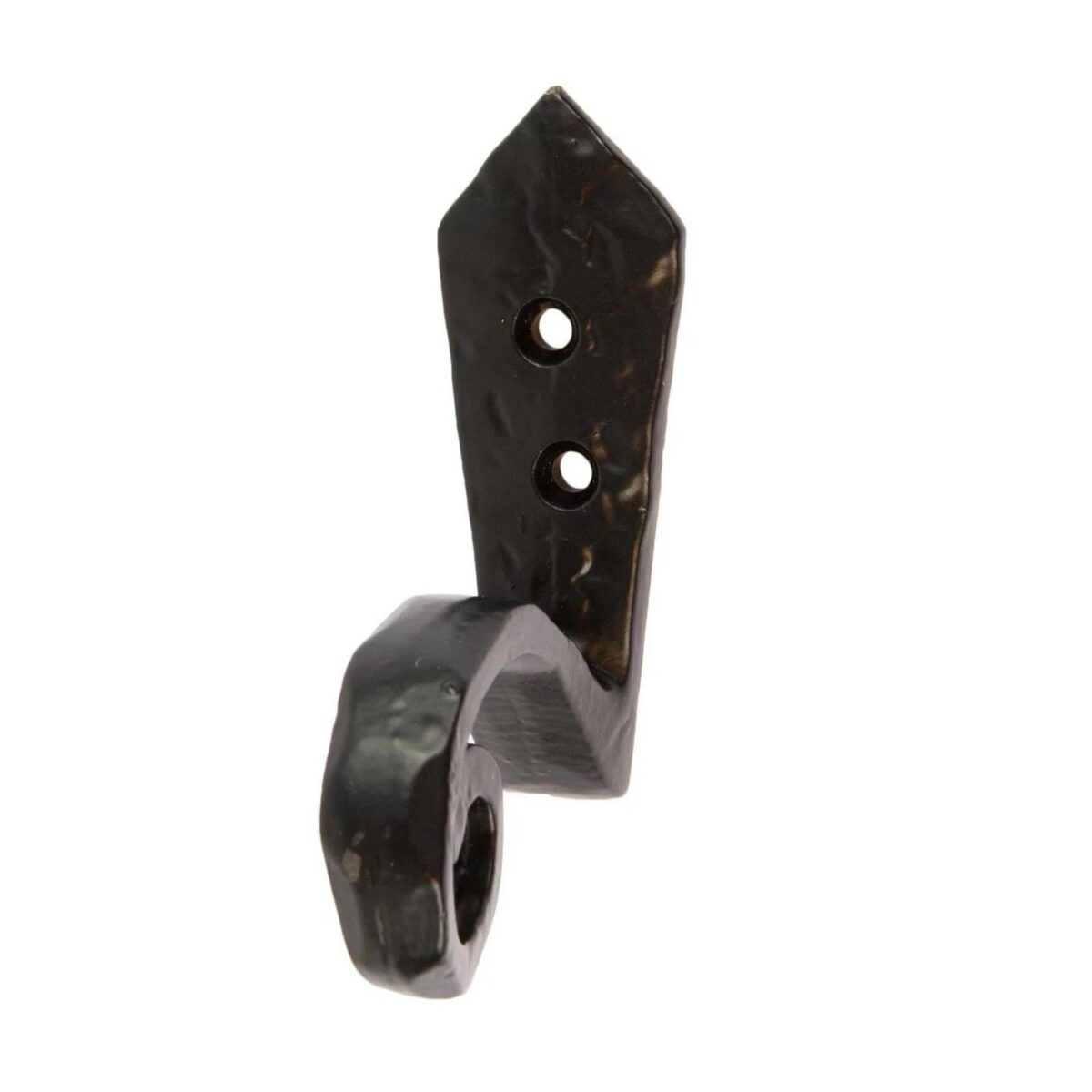 10x Hammered Scroll Hook Cast Iron Antique Vintage Style W30mm x H95mm Black - Image 4