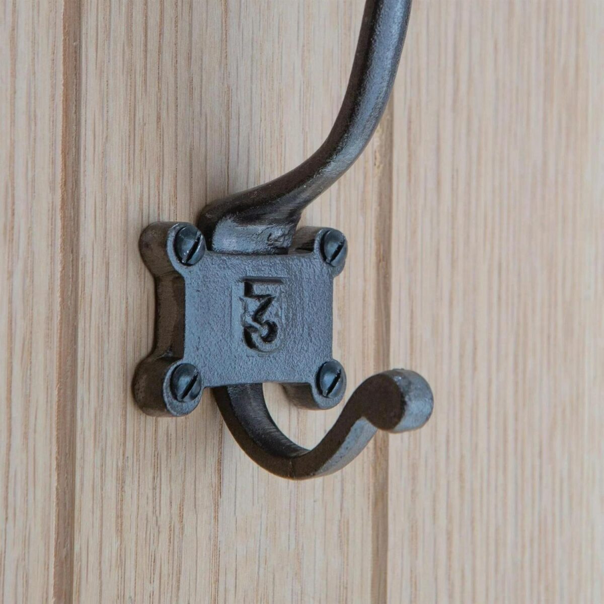 10x Number 3 Double Wall Hook Cast Iron Antique Style W50mm x H115mm Raw - Image 7