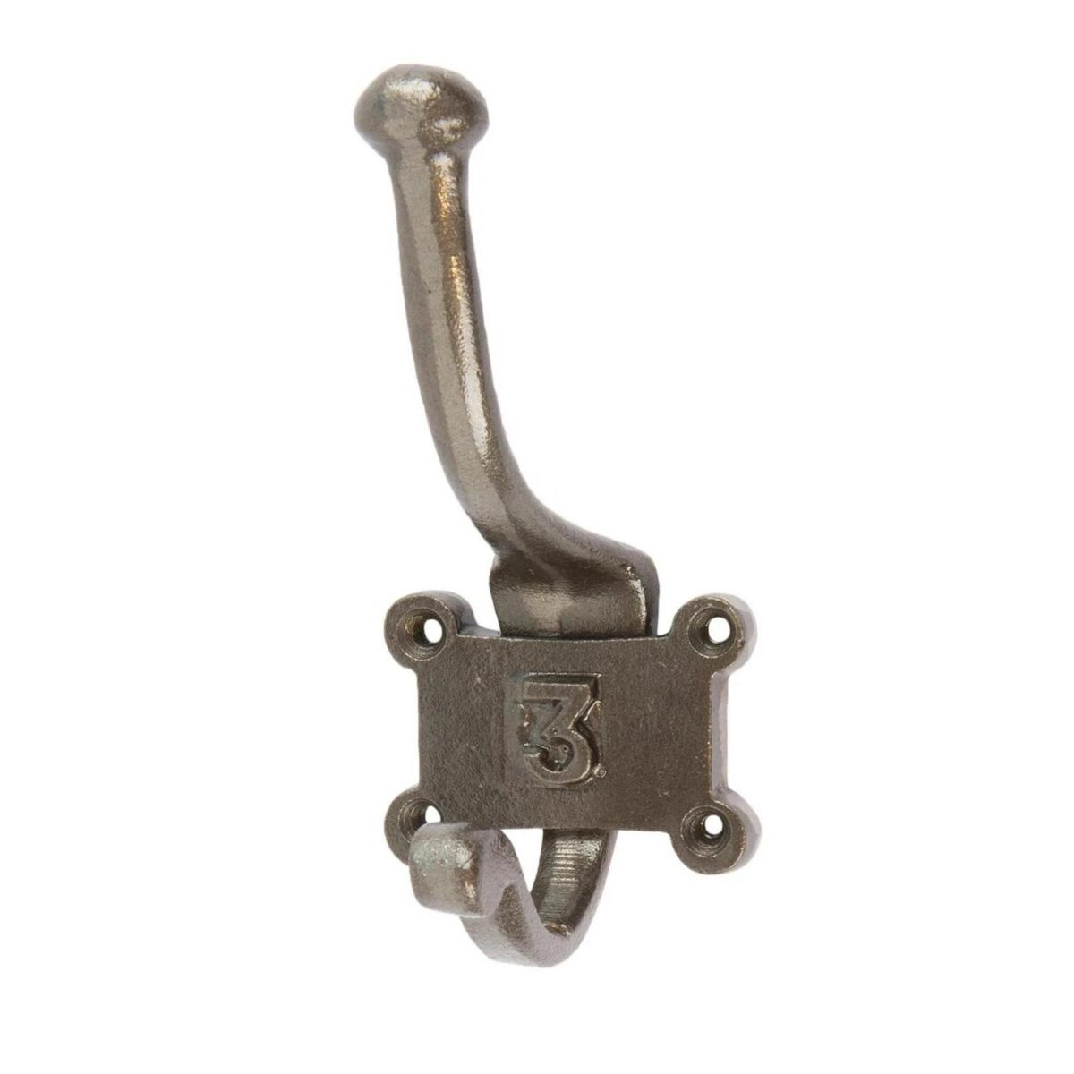 10x Number 3 Double Wall Hook Cast Iron Antique Style W50mm x H115mm Raw - Image 4