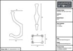 10x Number 3 Double Wall Hook Cast Iron Antique Style W50mm x H115mm Raw - Image 5