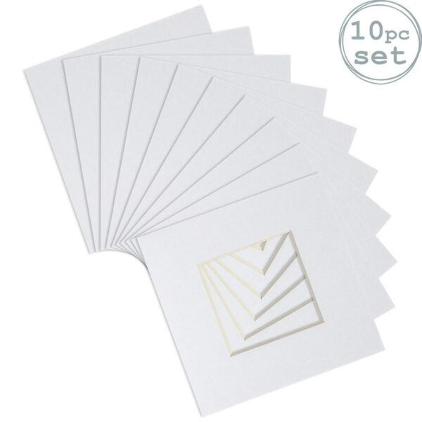 10x Picture Mounts for 10 x 10  3D Box Picture Frames Photo Size 6 x 6  White