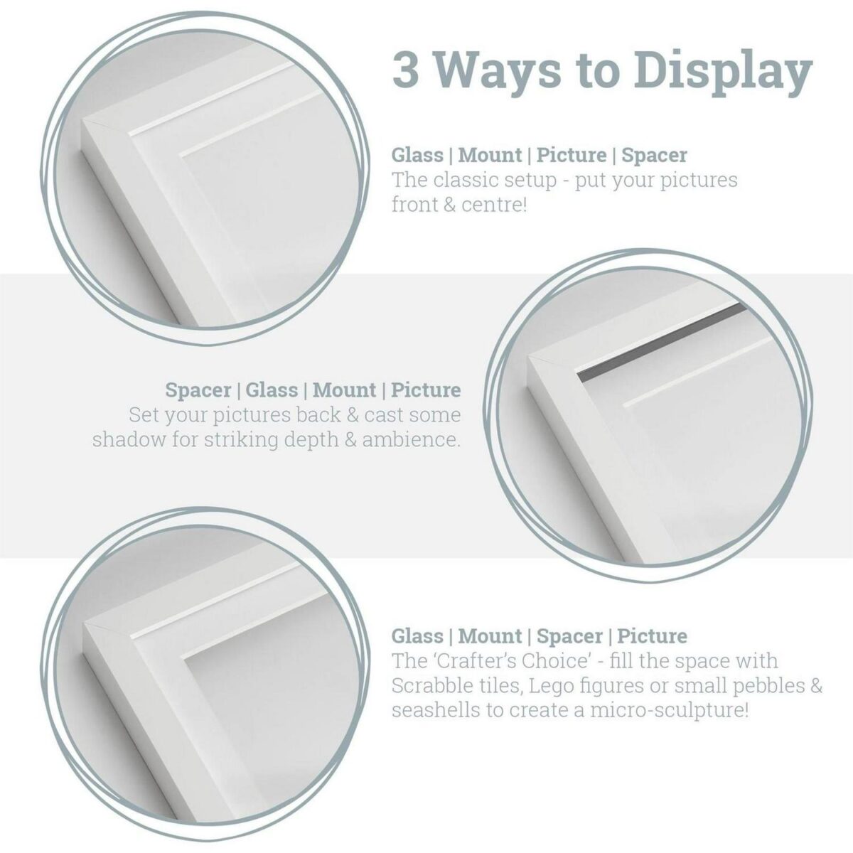 10x Picture Mounts for 6 x 6  3D Box Picture Frames Photo Size 2 x 2  Ivory - Image 3