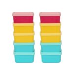 10x Plastic Stackable Food Storage Containers 90ml Multicoloured Airtight