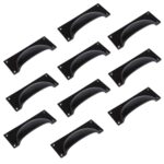 10x Rectangular Cabinet Cup Handle Cast Iron Handles 130mm x 50mm Black
