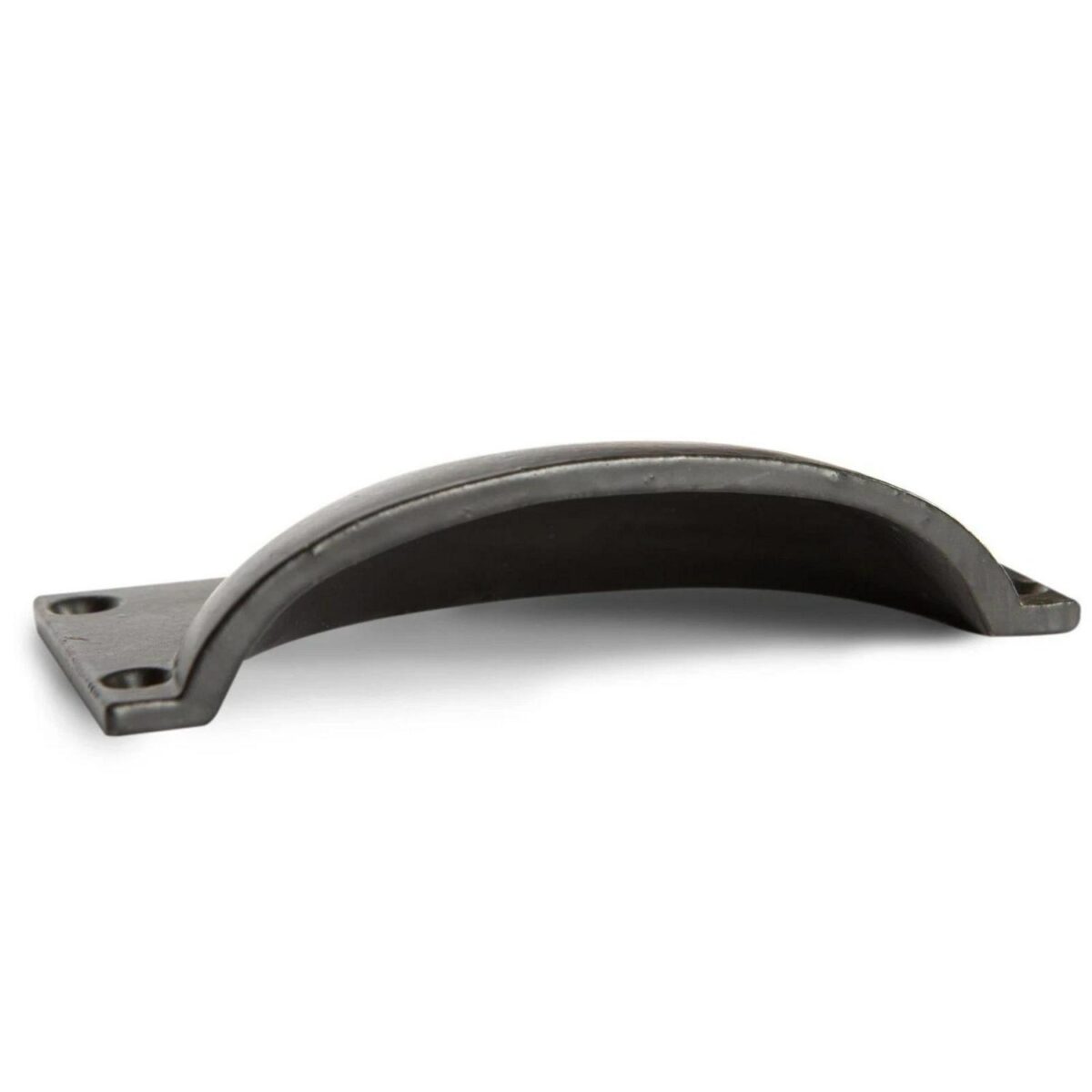 10x Rectangular Cabinet Cup Handle Cast Iron Handles 130mm x 50mm Black - Image 2