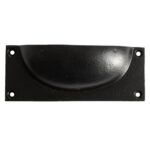 10x Rectangular Cabinet Cup Handle Cast Iron Handles 130mm x 50mm Black - Image 3