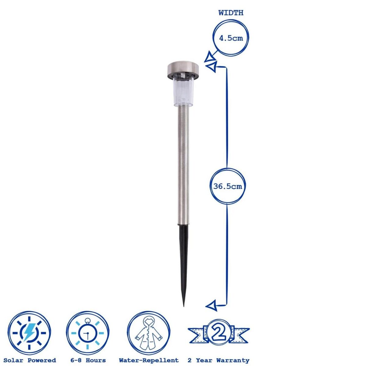 10x Silver Colour Changing Solar Pathway Lights Outdoor Garden LED Lamp Light - Image 3