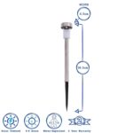 10x Silver Colour Changing Solar Pathway Lights Outdoor Garden LED Lamp Light - Image 3