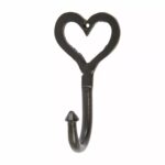 10x Single Heart Hook Cast Iron Antique Style Hooks W65mm x H130mm Black - Image 4