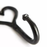 10x Single Heart Hook Cast Iron Antique Style Hooks W65mm x H130mm Black - Image 2