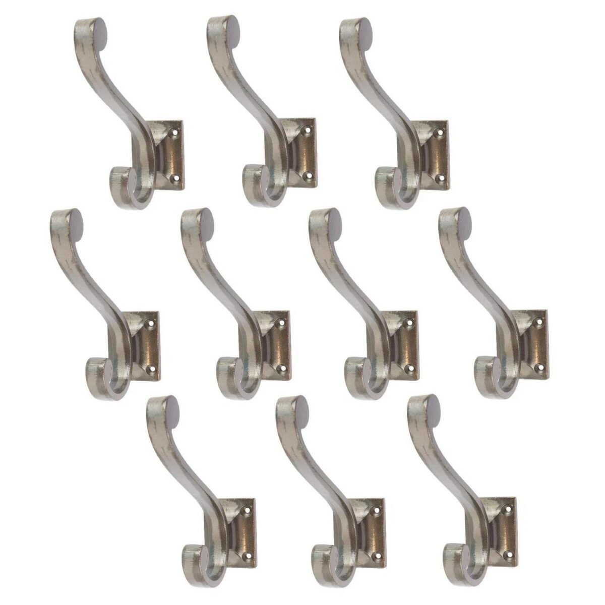 10x Square Back Hat and Coat Hook Cast Iron Vintage Style W35mm x H105mm Raw - Image 1