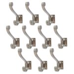 10x Square Back Hat and Coat Hook Cast Iron Vintage Style W35mm x H105mm Raw