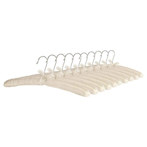 10x White Padded Satin Coat Hangers Vintage Luxury Wedding Dress Bride Hanger