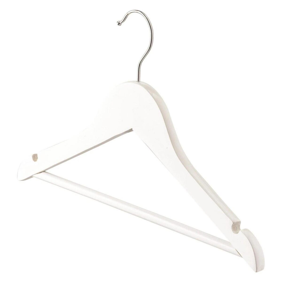 10x White Wooden Kid's Hangers Baby Children Coat Clothes Hanger Trouser Bar - Image 4