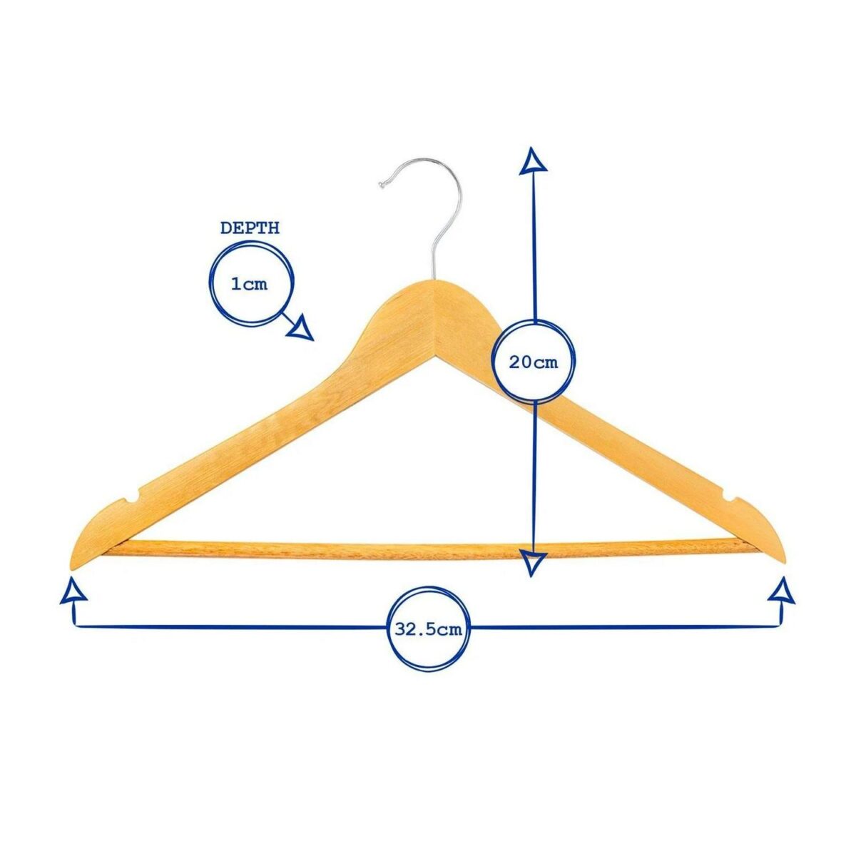 10x White Wooden Kid's Hangers Baby Children Coat Clothes Hanger Trouser Bar - Image 3