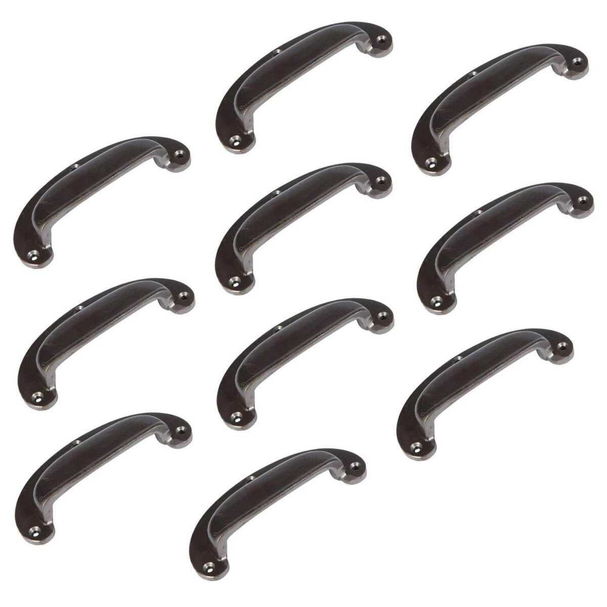 10x Wide Lipped Cabinet Cup Handle Cast Iron Cupboard Handles 130mm x 50mm Raw - Image 1