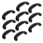 10x Wide Lipped Cabinet Cup Handle Cast Iron Handles 95mm x 40mm Black