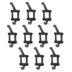 10x Window Back Hat and Coat Hook Cast Iron Vintage Style W50mm x H110mm Black