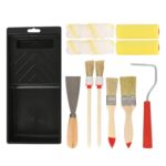11pc Mini Paint Roller and Tray Set 4 (10cm) Multi Painting and Decorating Kit