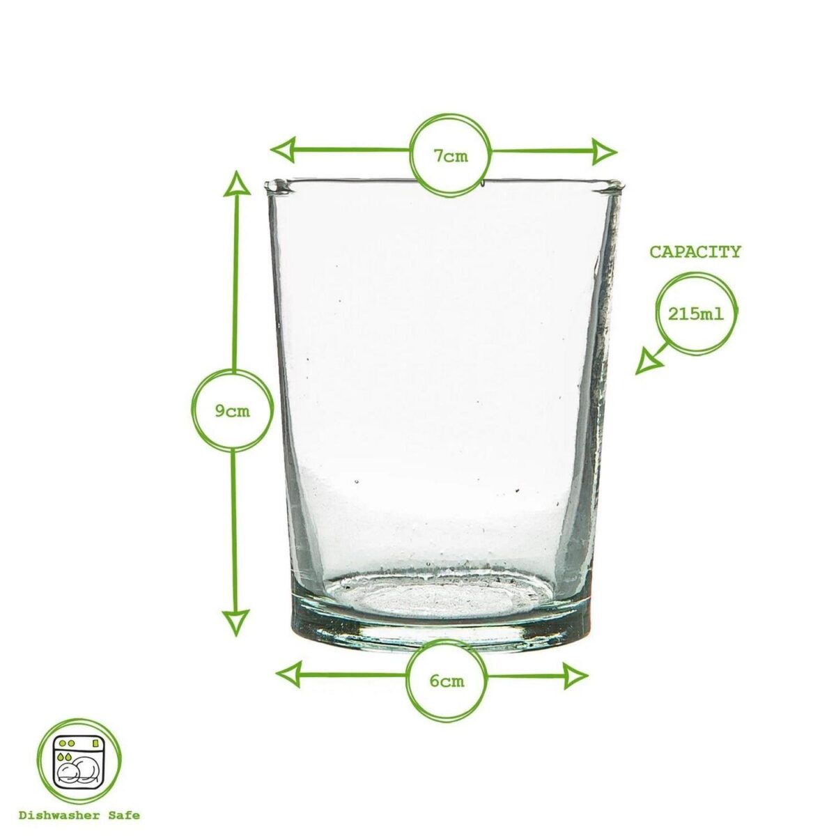 12 Piece Meknes Recycled Glassware Set Highball Glasses Whisky Tumblers Green - Image 3