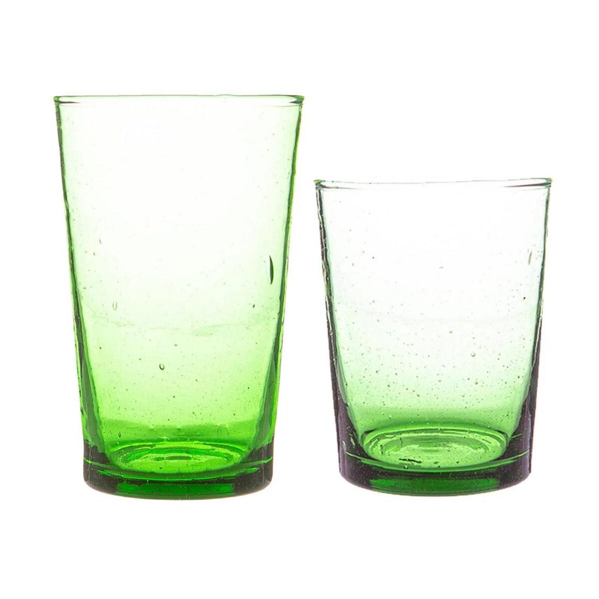 12 Piece Meknes Recycled Glassware Set Highball Glasses Whisky Tumblers Green - Image 1