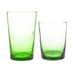 12 Piece Meknes Recycled Glassware Set Highball Glasses Whisky Tumblers Green