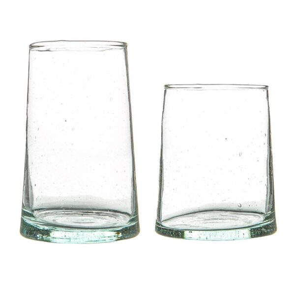 12 Piece Merzouga Recycled Glassware Set Highball Glasses Whisky Tumblers Clear