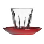 12 Piece Picardie Mismatched Coffee Cup and Saucer Set Tumbler Mug Latte 220ml Red - Image 4