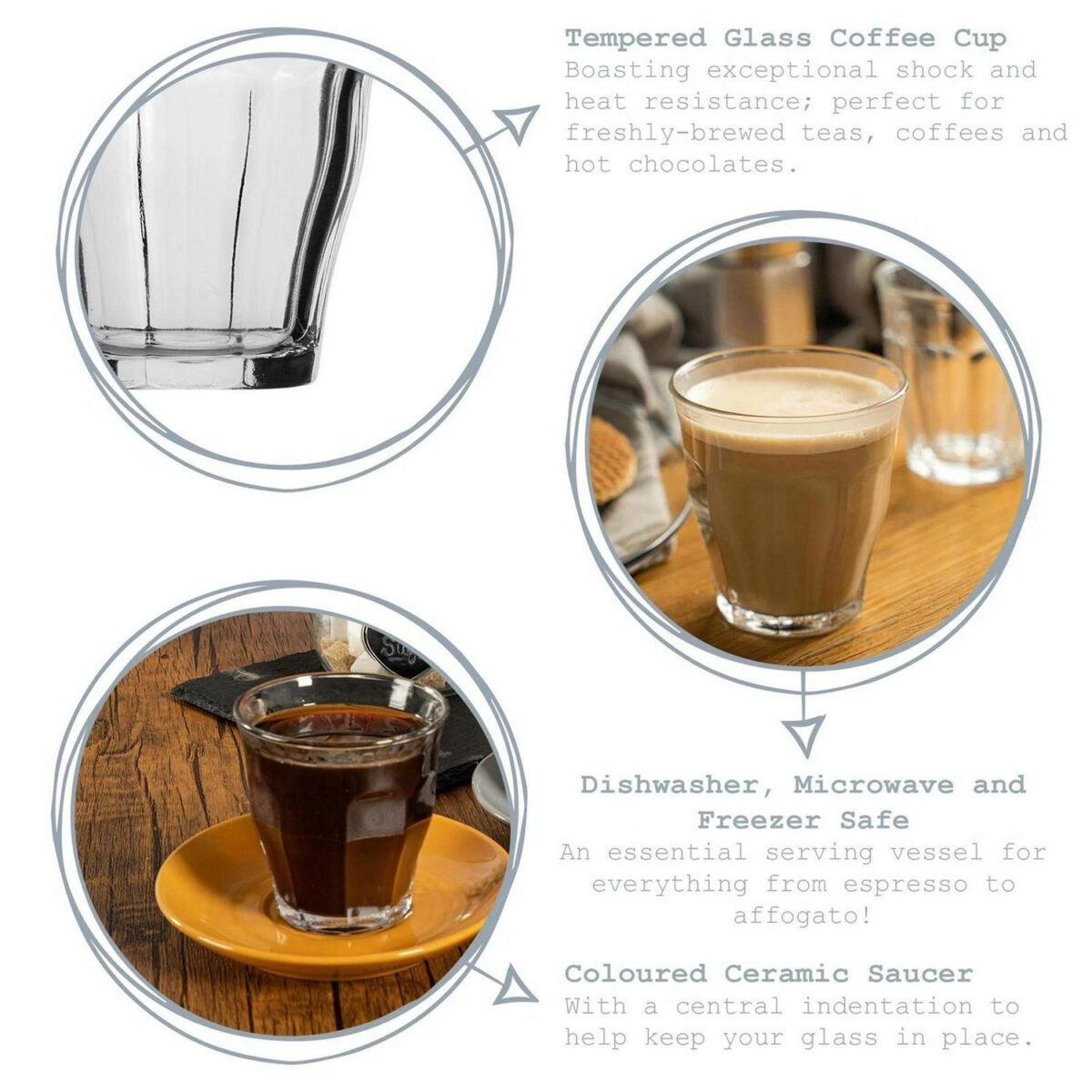 12 Piece Picardie Mismatched Coffee Cup and Saucer Set Tumbler Mug Latte 220ml Red - Image 2