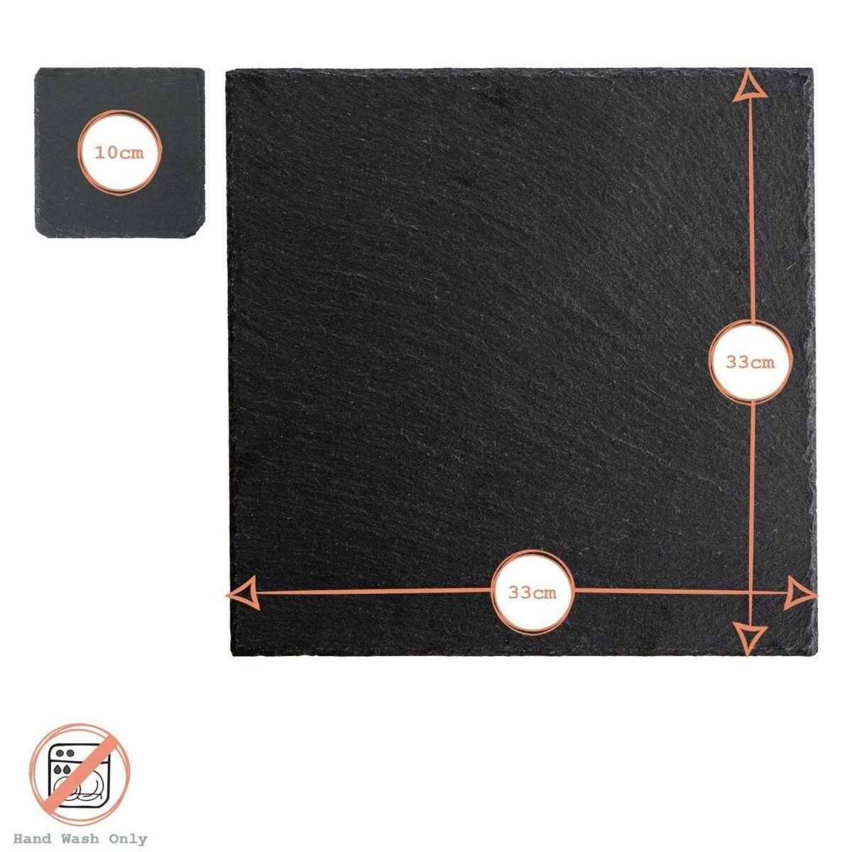12 Piece Square Slate Placemats and Coasters Set Rustic Dining Table Setting Grey - Image 3