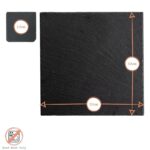 12 Piece Square Slate Placemats and Coasters Set Rustic Dining Table Setting Grey - Image 3