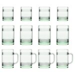 12pc Aware Tincan Recycled Glassware Set Green Water Drinking Glasses Set