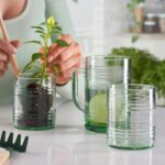 12pc Aware Tincan Recycled Glassware Set Green Water Drinking Glasses Set - Image 5