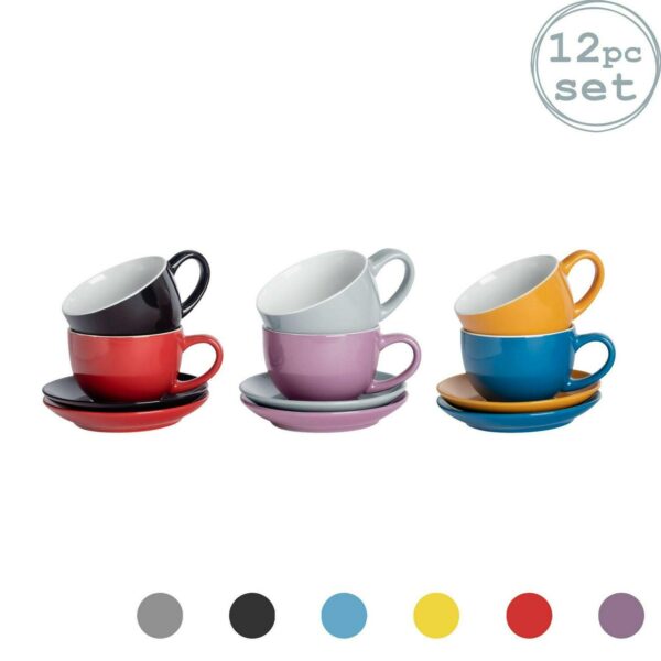 12pc Coloured Cappuc c295e29f9eee4811be23211b21433165