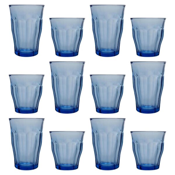 12pc Duralex Picardie Highball Glasses and Tumblers Set Marine Juice Cocktail Set